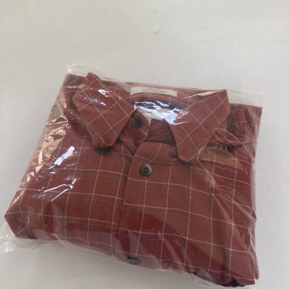 Vintage‎ John W. Nordstrom Dress Shirt Orange Plaid Cotton Mens Medium - Picture 10 of 10